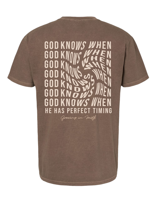 God Knows When Graphic Tee - Comfort Colors Espresso