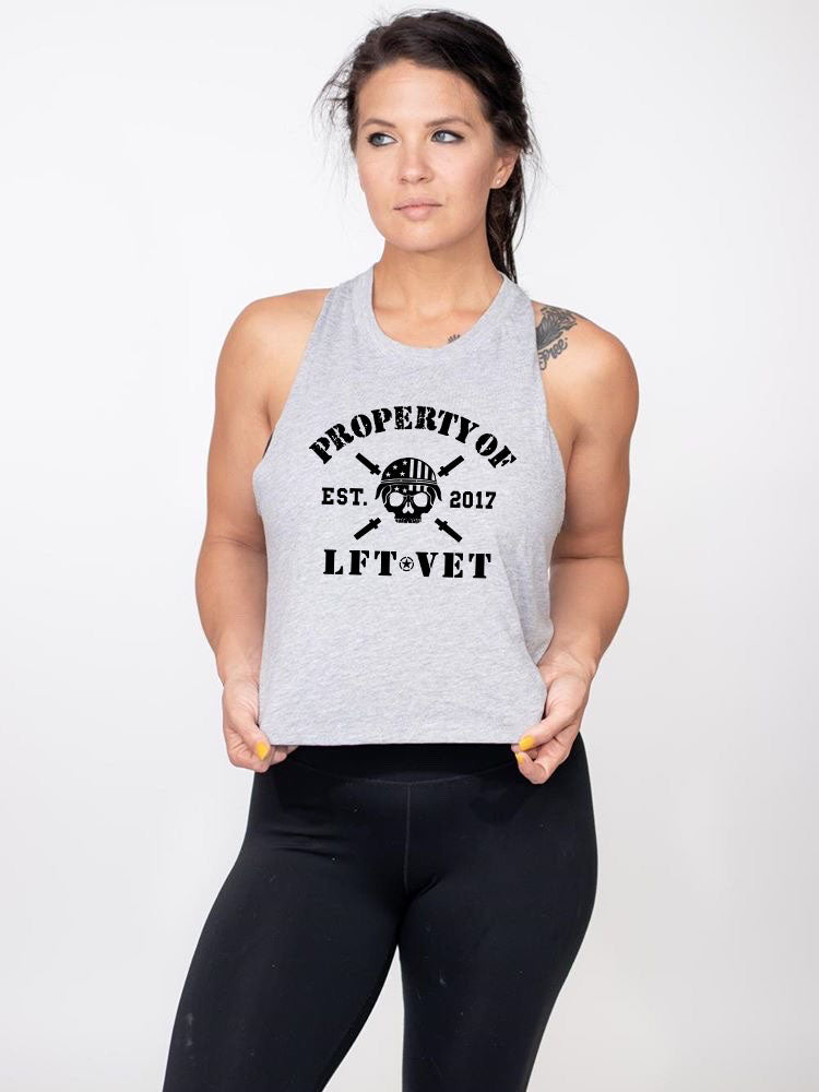 Property of LFTVET Racerback Cropped Tank