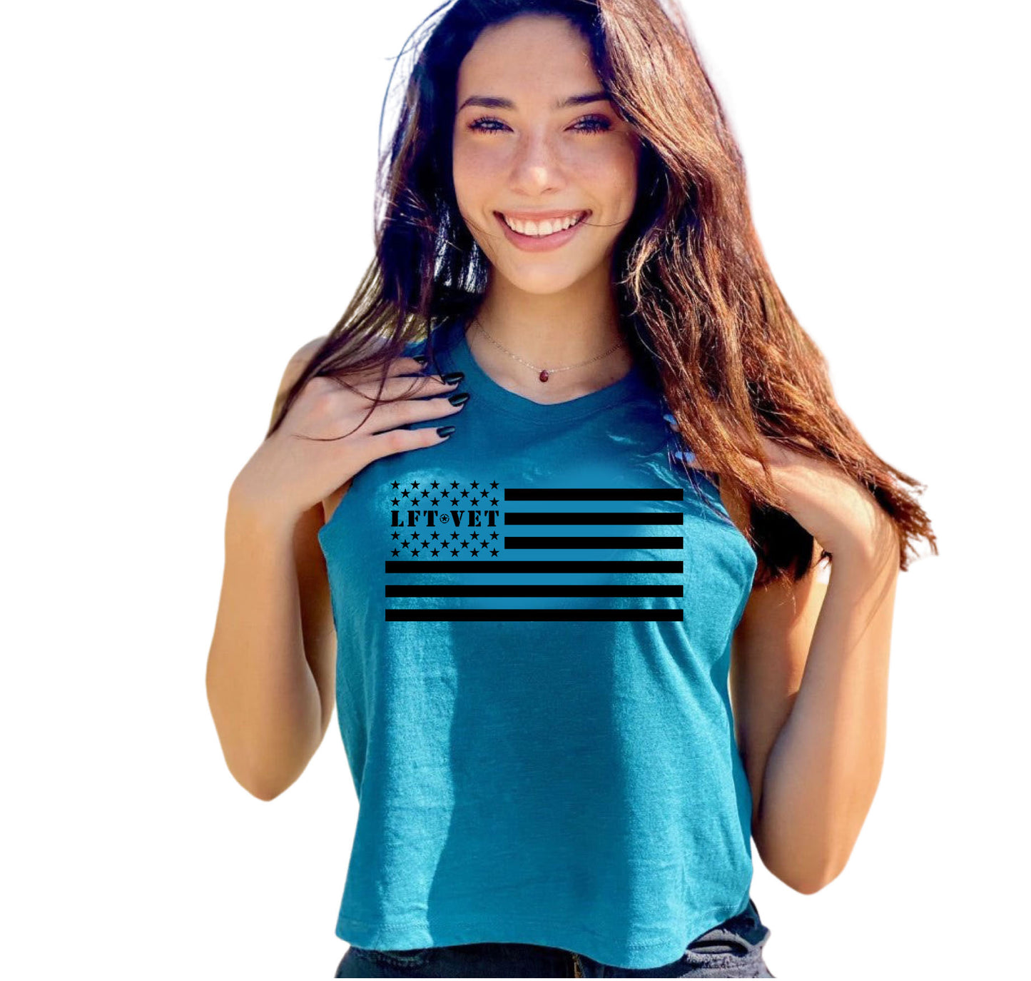 LFTVET Flag Racerback Cropped Tank