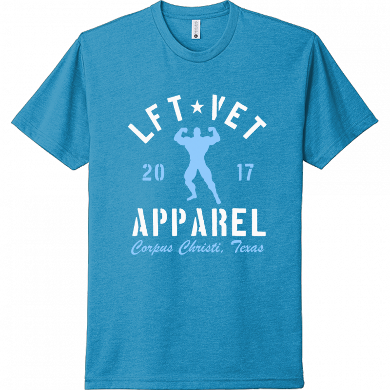 Men's Rep Tee- White/Light Blue Print