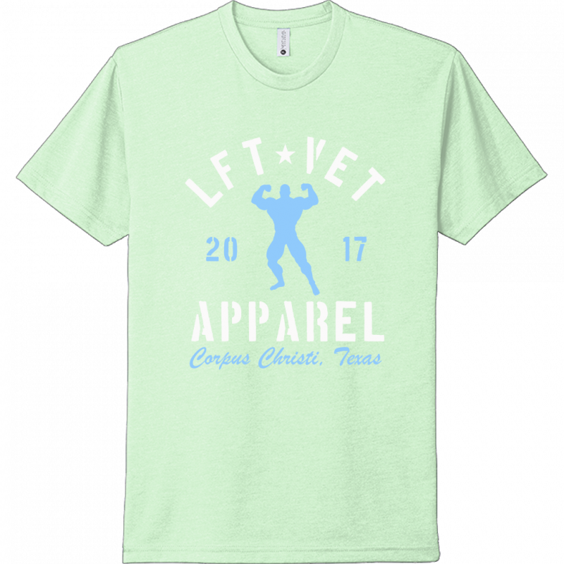 Men's Rep Tee- White/Light Blue Print