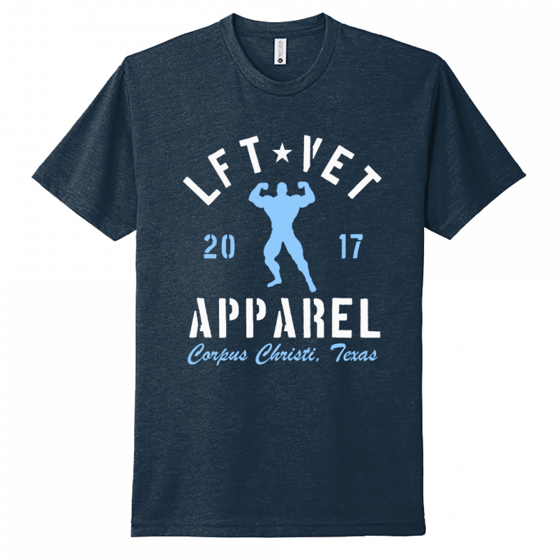 Men's Rep Tee- White/Light Blue Print