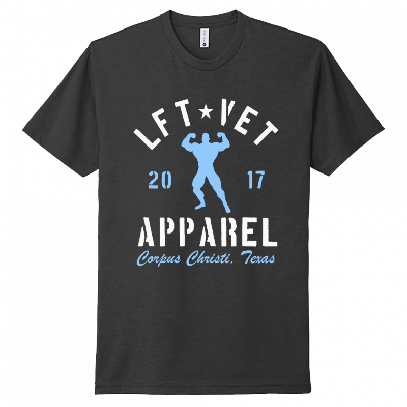 Men's Rep Tee- White/Light Blue Print