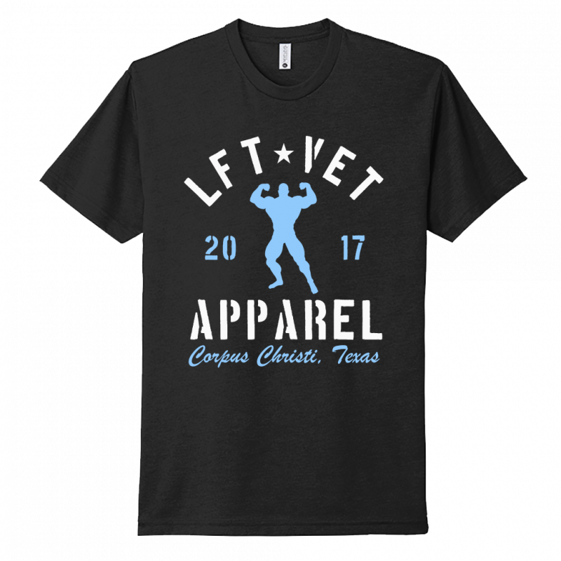 Men's Rep Tee- White/Light Blue Print