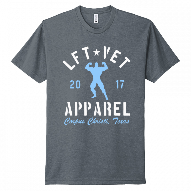 Men's Rep Tee- White/Light Blue Print
