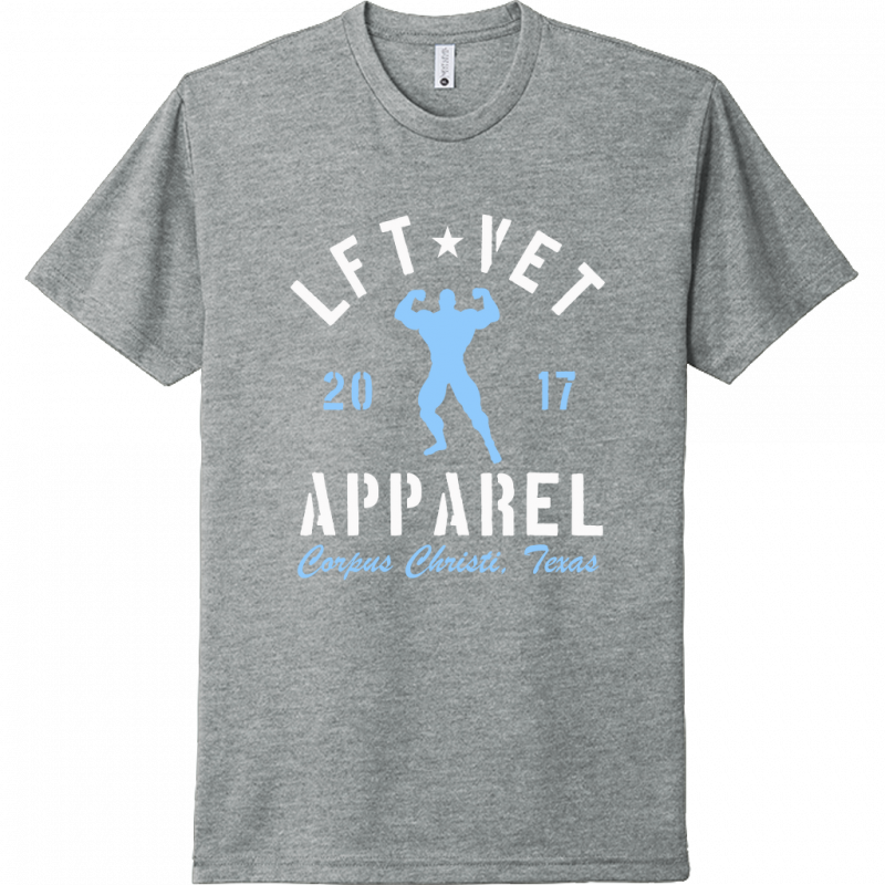 Men's Rep Tee- White/Light Blue Print