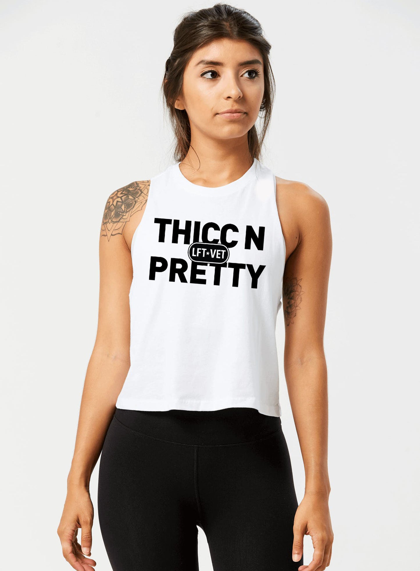 Thicc N Pretty Racerback Cropped Tank