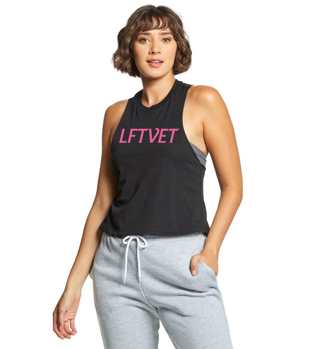 Barbie Font Racerback Cropped Tank