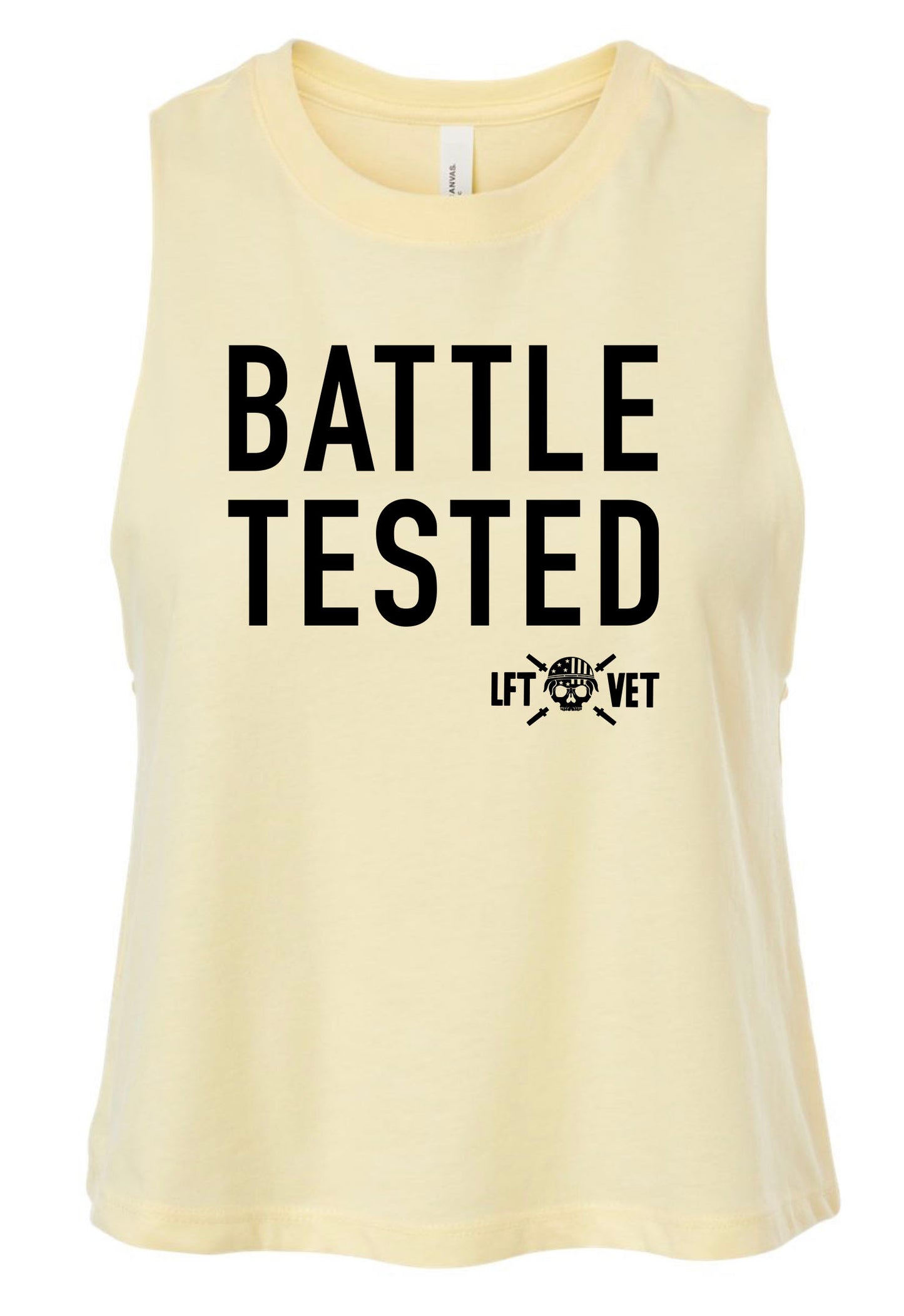 Battle Tested Cropped Racerback Tank