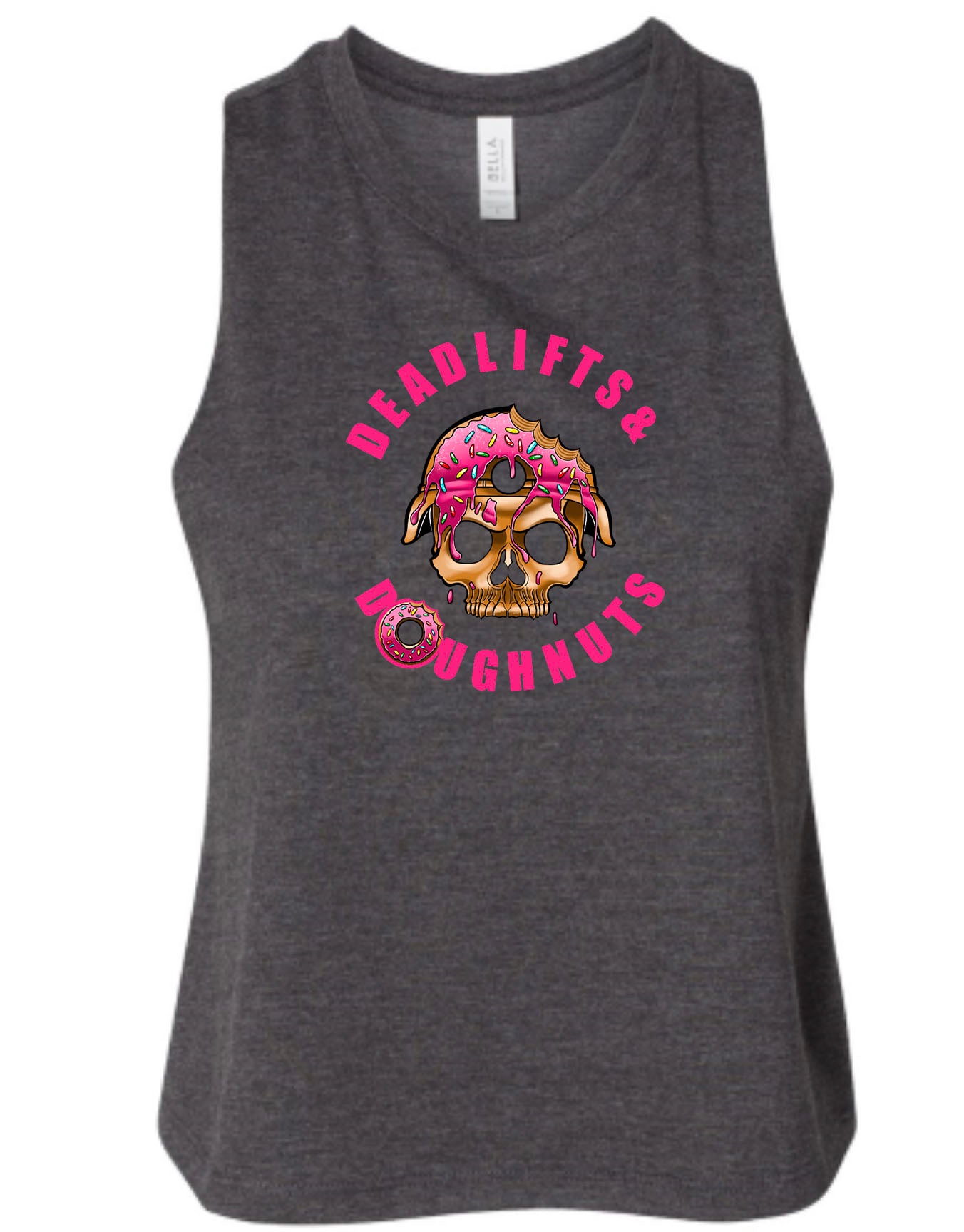 Deadlifts & Doughnuts Racerback Cropped Tank