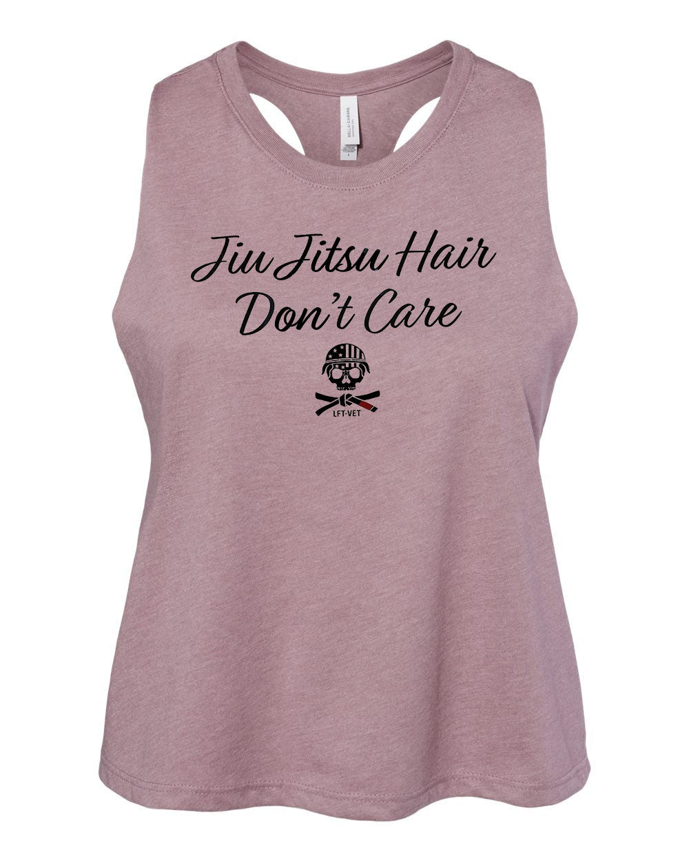 Jiu Jitsu Hair, Don’t Care Cropped Racerback Tank