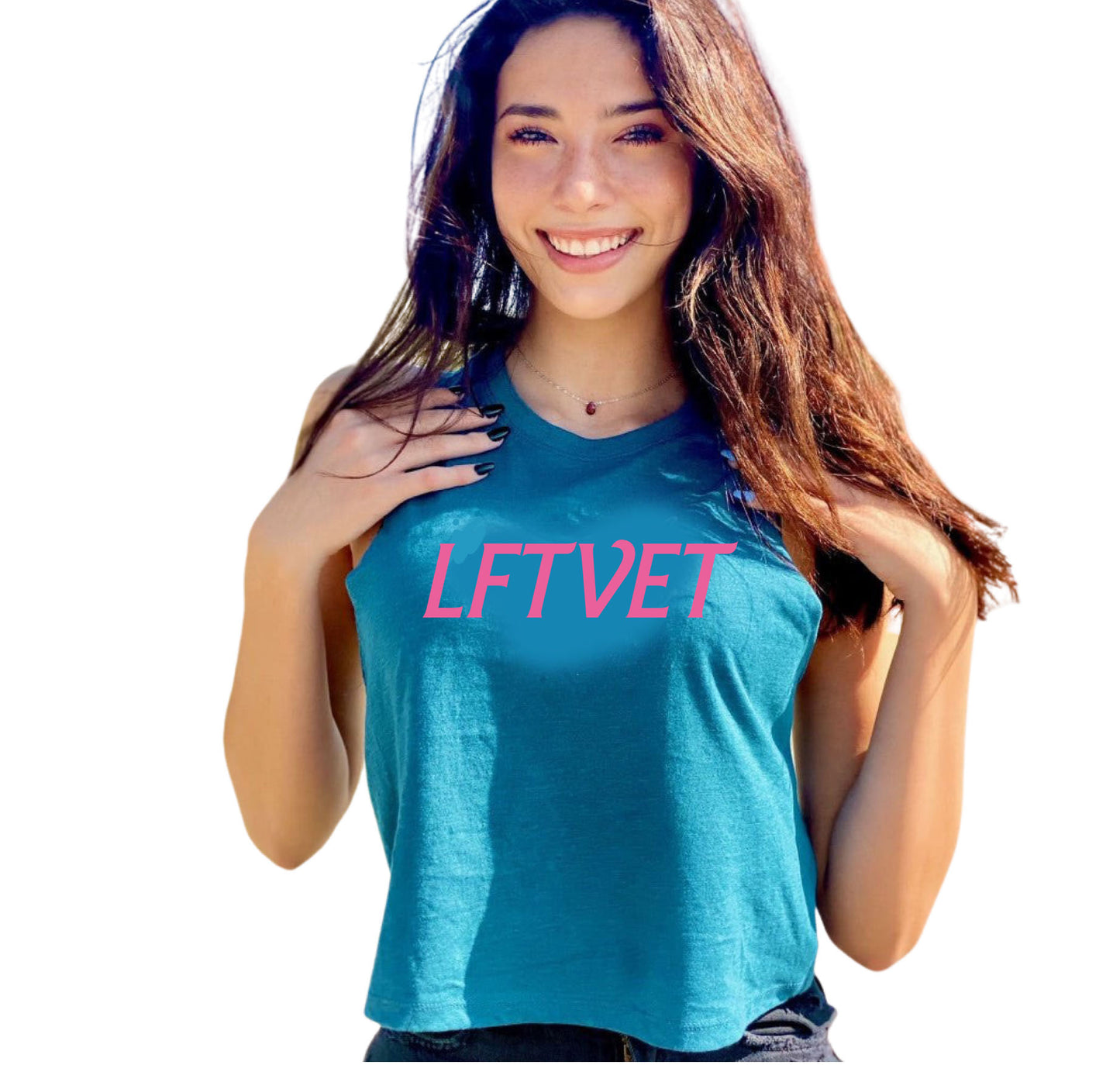 Barbie Font Racerback Cropped Tank