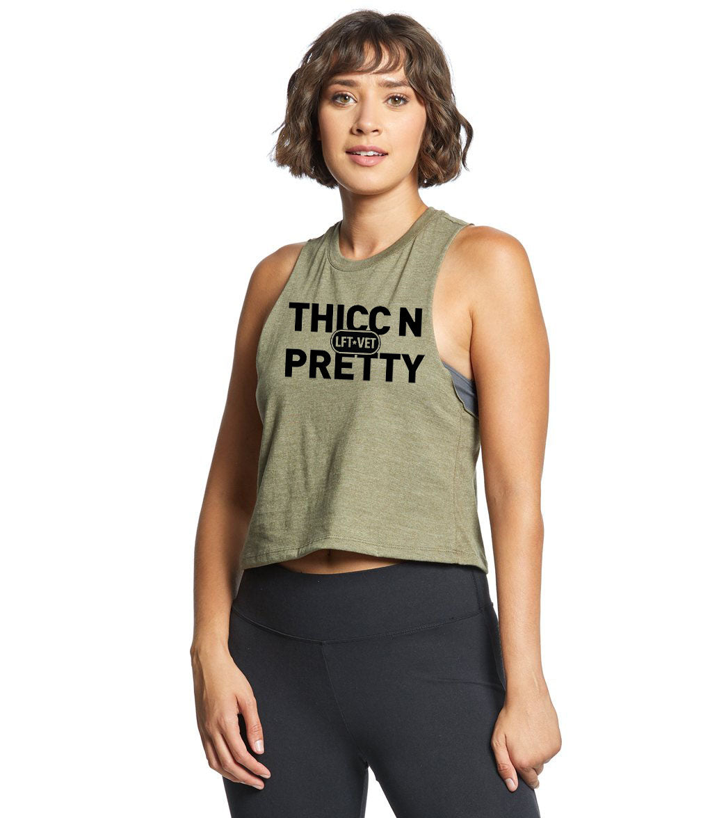 Thicc N Pretty Racerback Cropped Tank