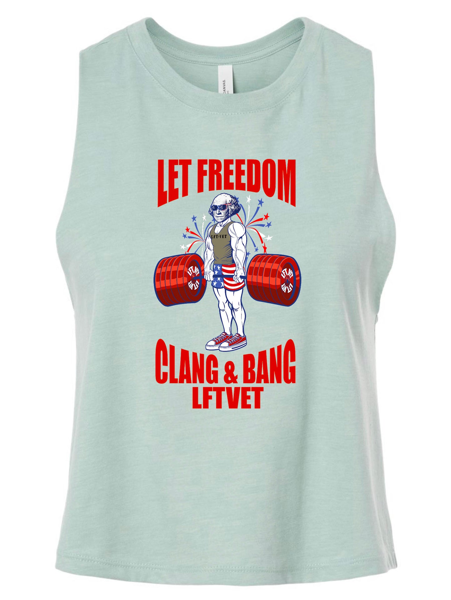 Let Freedom Clang and Bang Racerback Cropped Tank