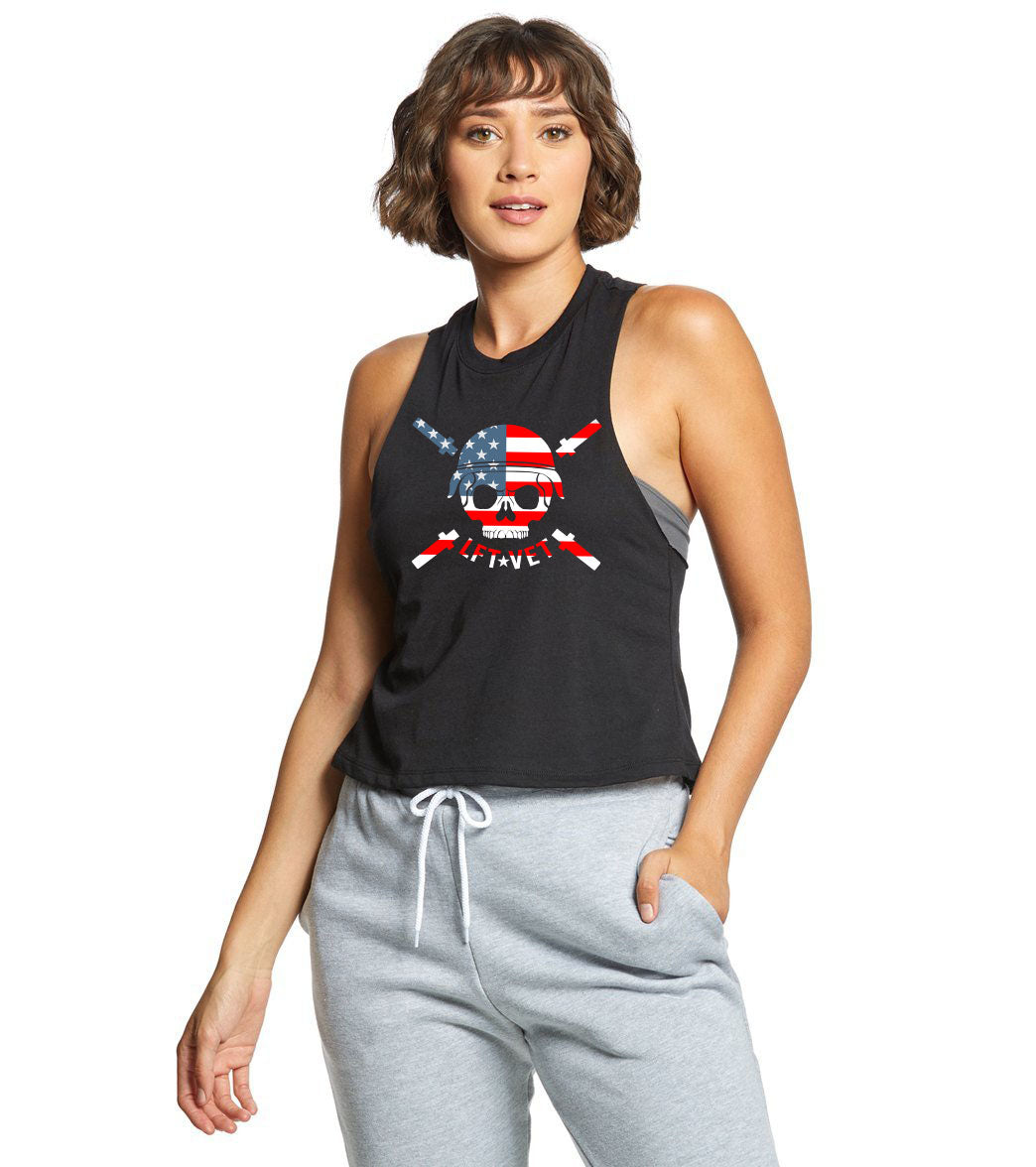 Stars & Stripes Logo Racerback Cropped Tank
