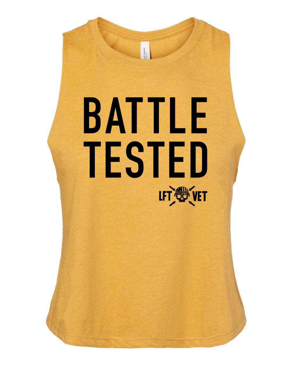 Battle Tested Cropped Racerback Tank