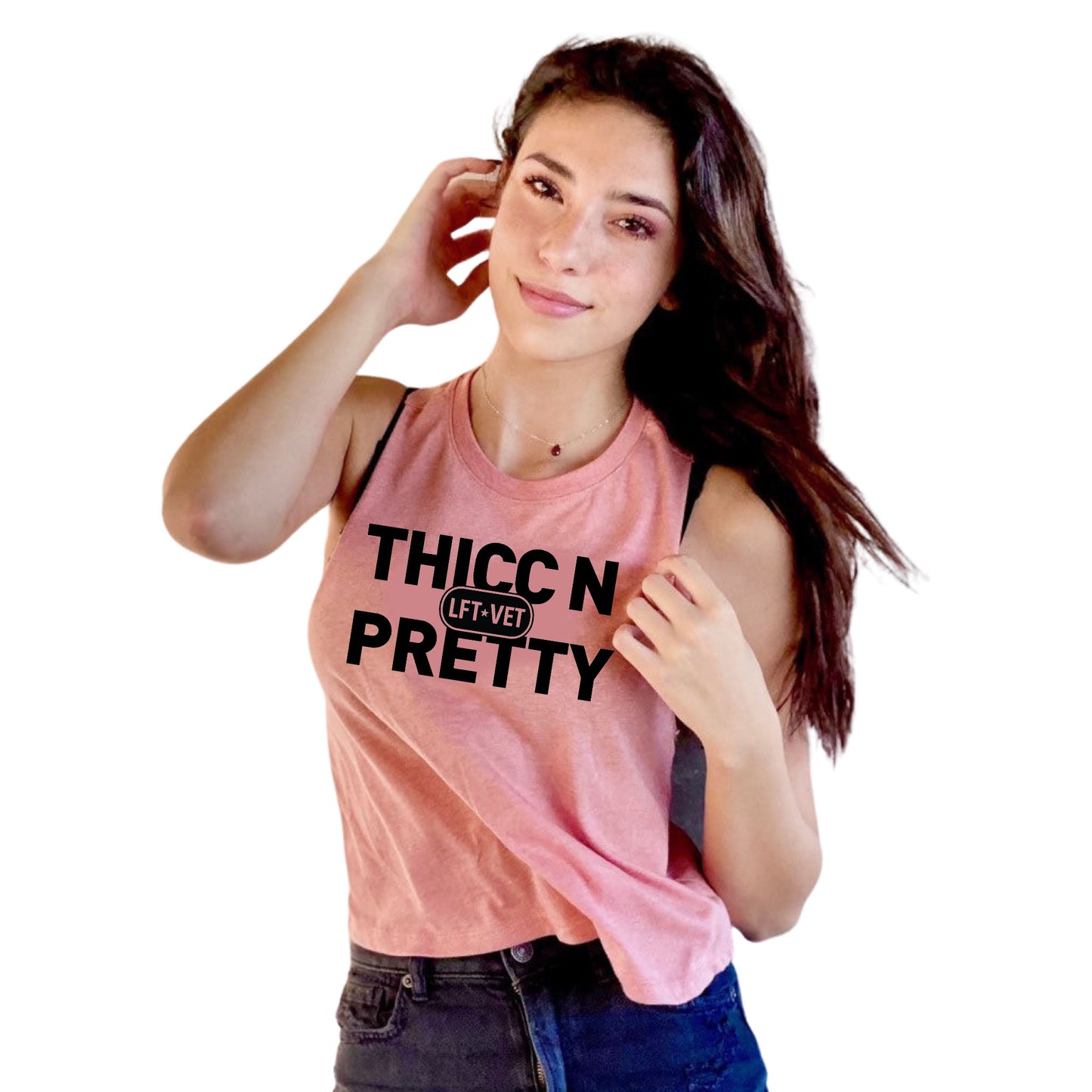 Thicc N Pretty Racerback Cropped Tank