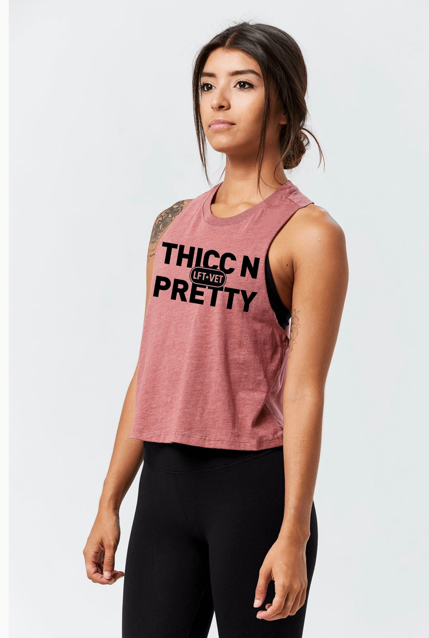 Thicc N Pretty Racerback Cropped Tank