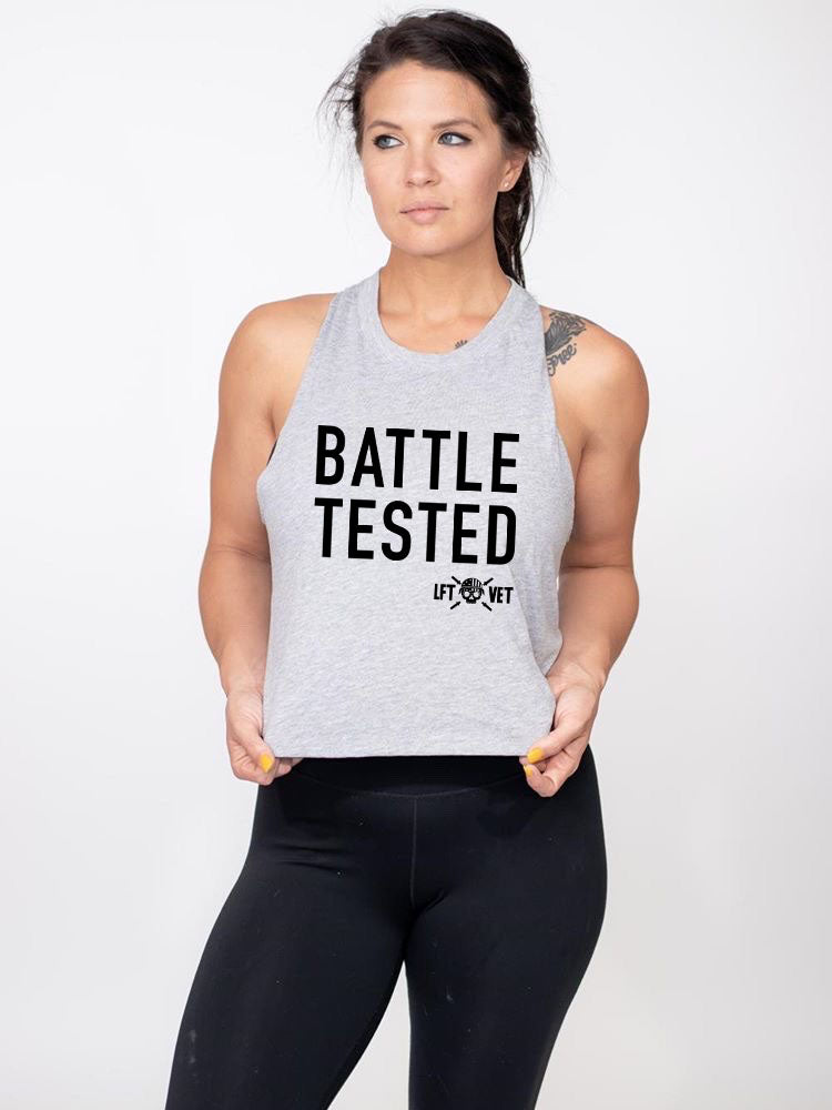 Battle Tested Cropped Racerback Tank