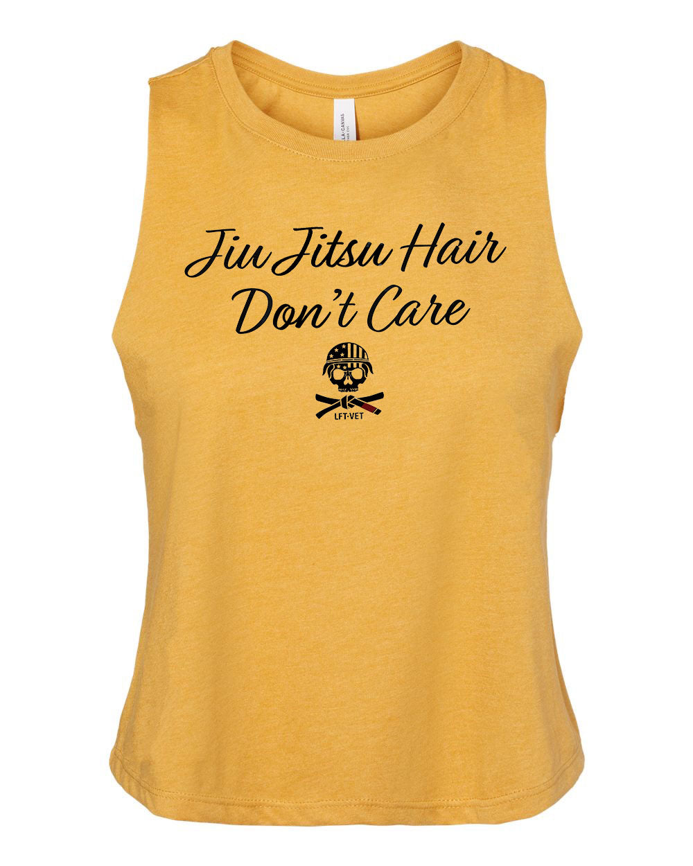 Jiu Jitsu Hair, Don’t Care Cropped Racerback Tank