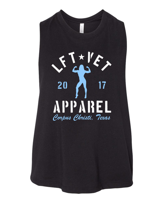 Rep Racerback Cropped Tank- Black