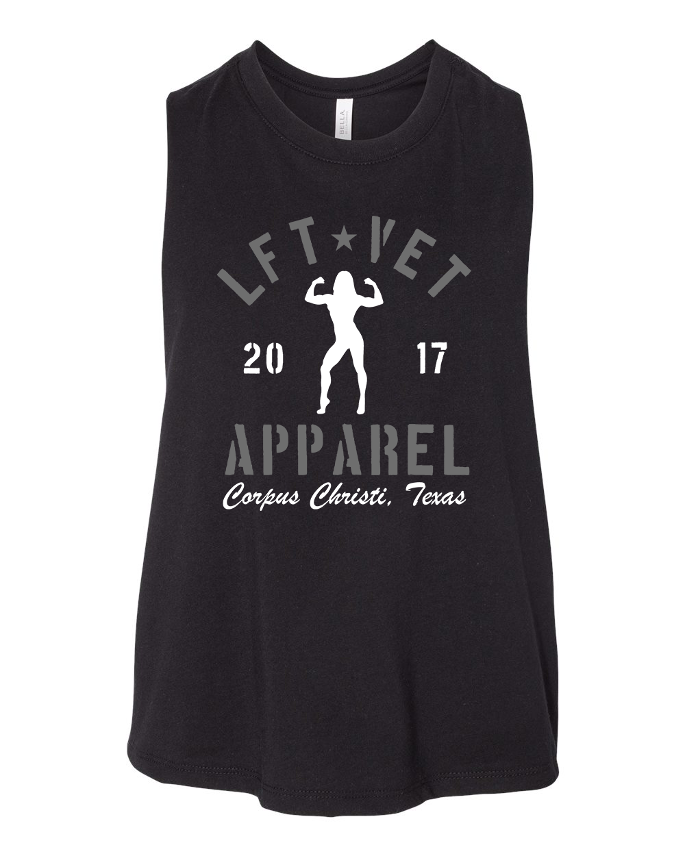 Rep Racerback Cropped Tank- Black