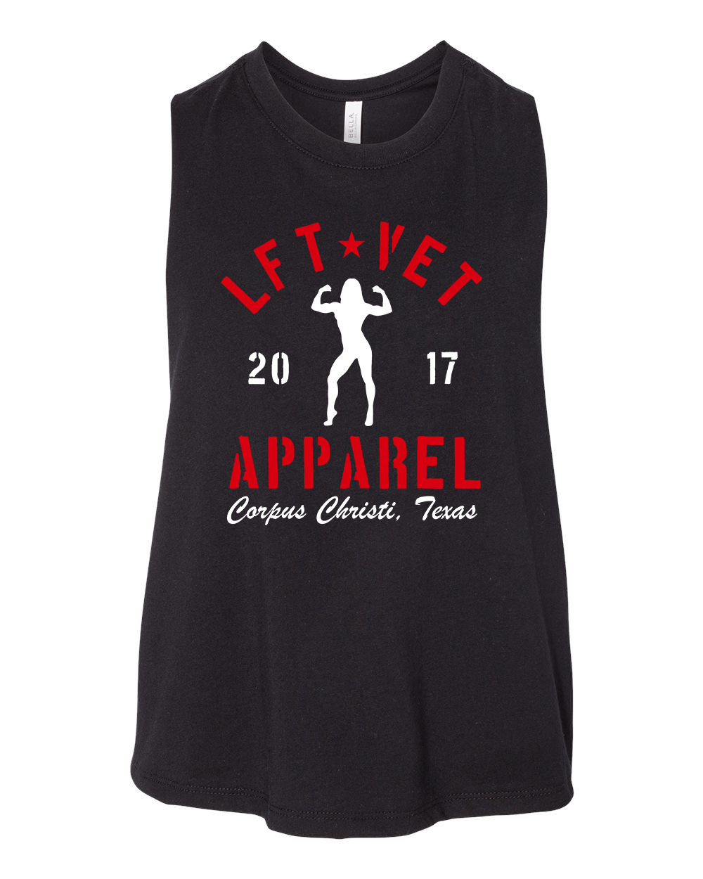 Rep Racerback Cropped Tank- Black