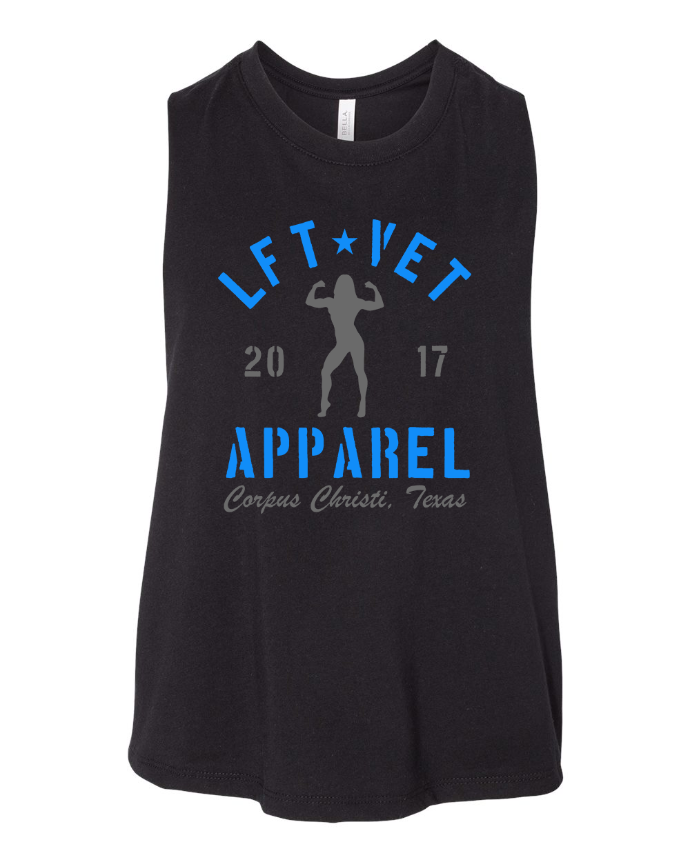 Rep Racerback Cropped Tank- Black