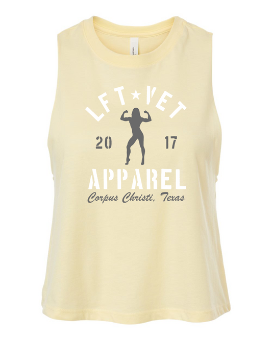 Rep Racerback Cropped Tank- French Vanilla