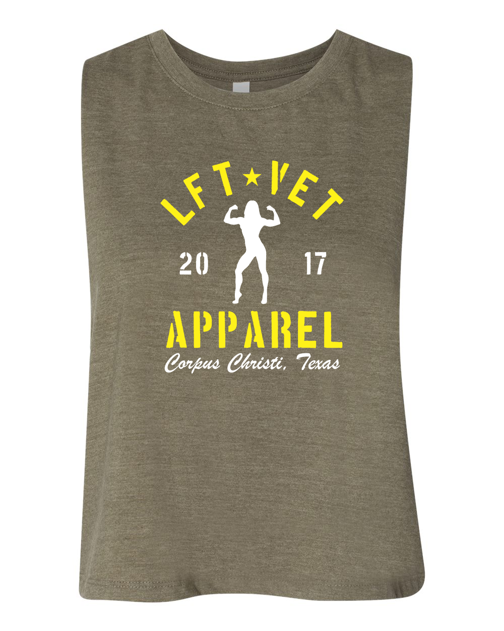Rep Racerback Cropped Tank- Olive