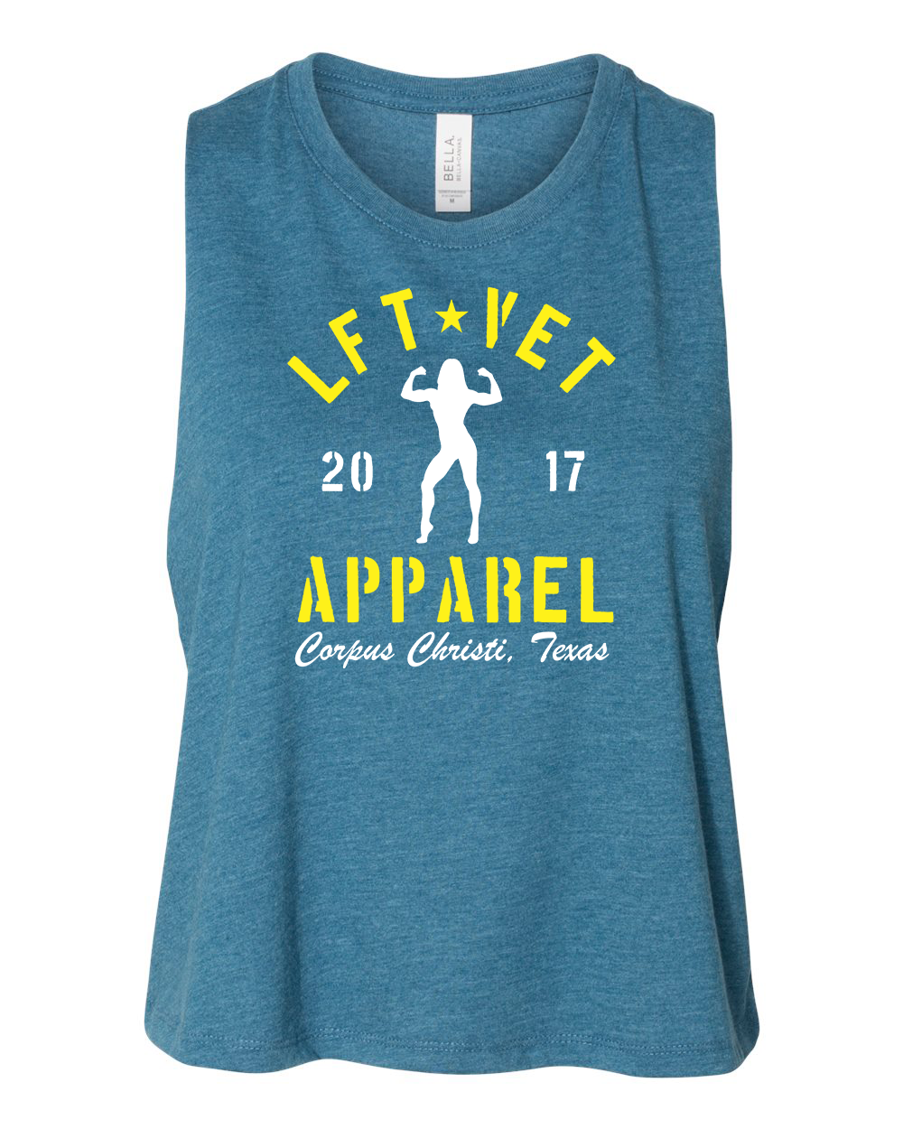 Rep Racerback Cropped Tank- Teal