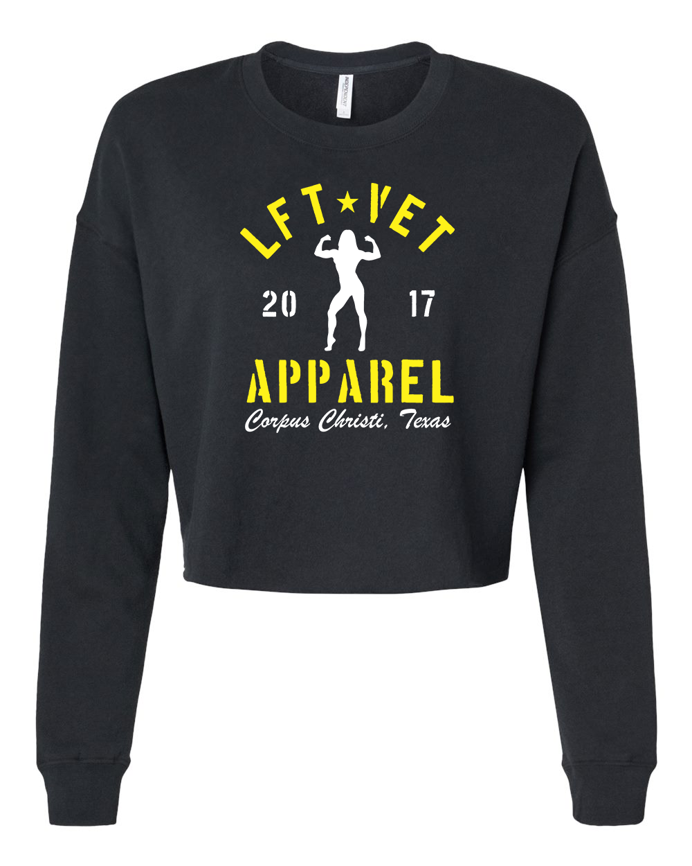 Women's Rep Cropped Crew Pullover-Yellow/White Print