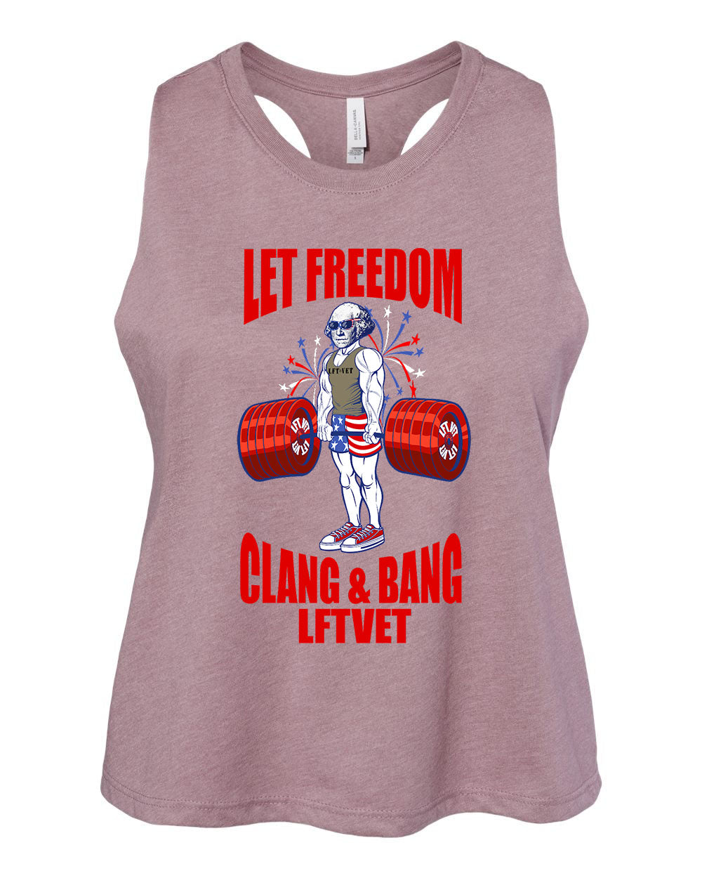 Let Freedom Clang and Bang Racerback Cropped Tank