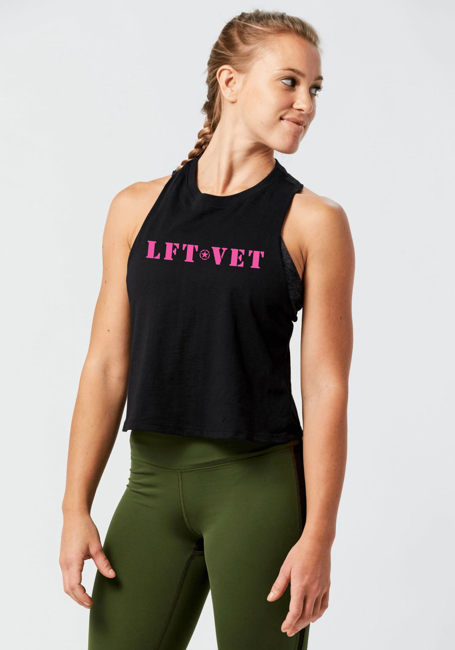 Pink MASH Racerback Cropped Tank