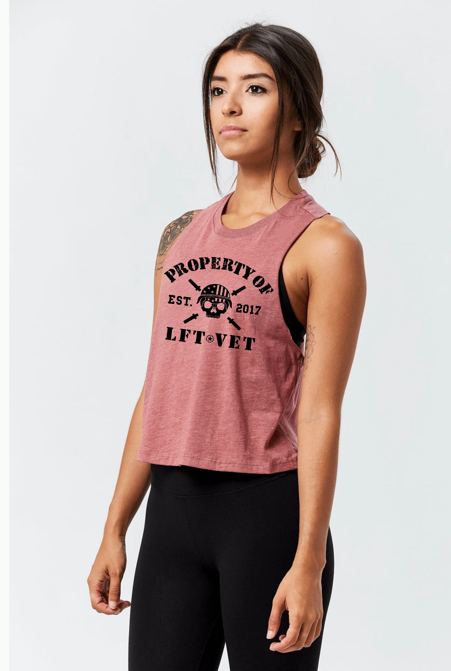Property of LFTVET Racerback Cropped Tank