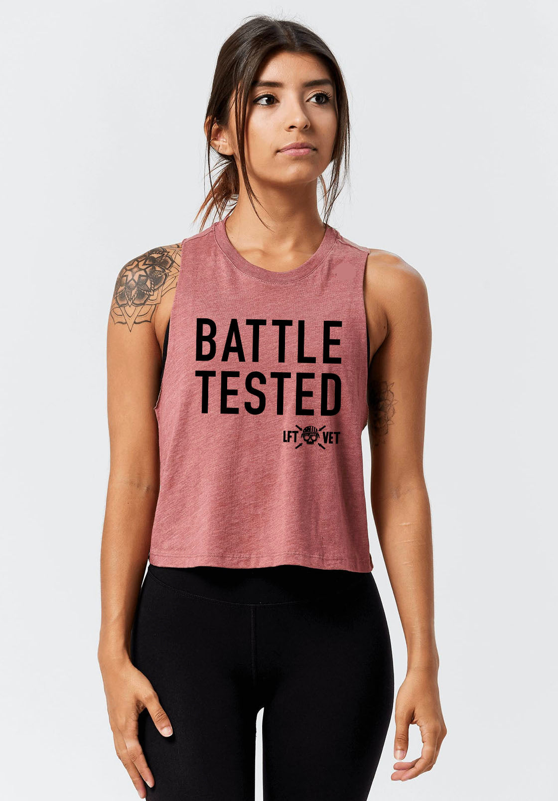 Battle Tested Cropped Racerback Tank