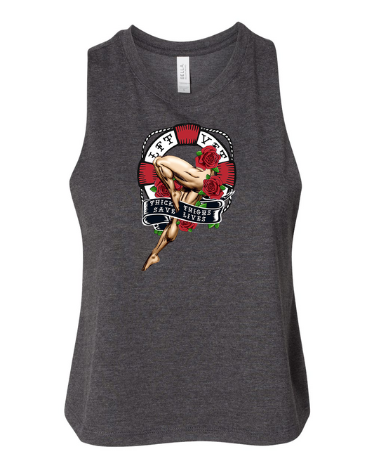 Lifesaver Racerback Cropped Muscle Tank