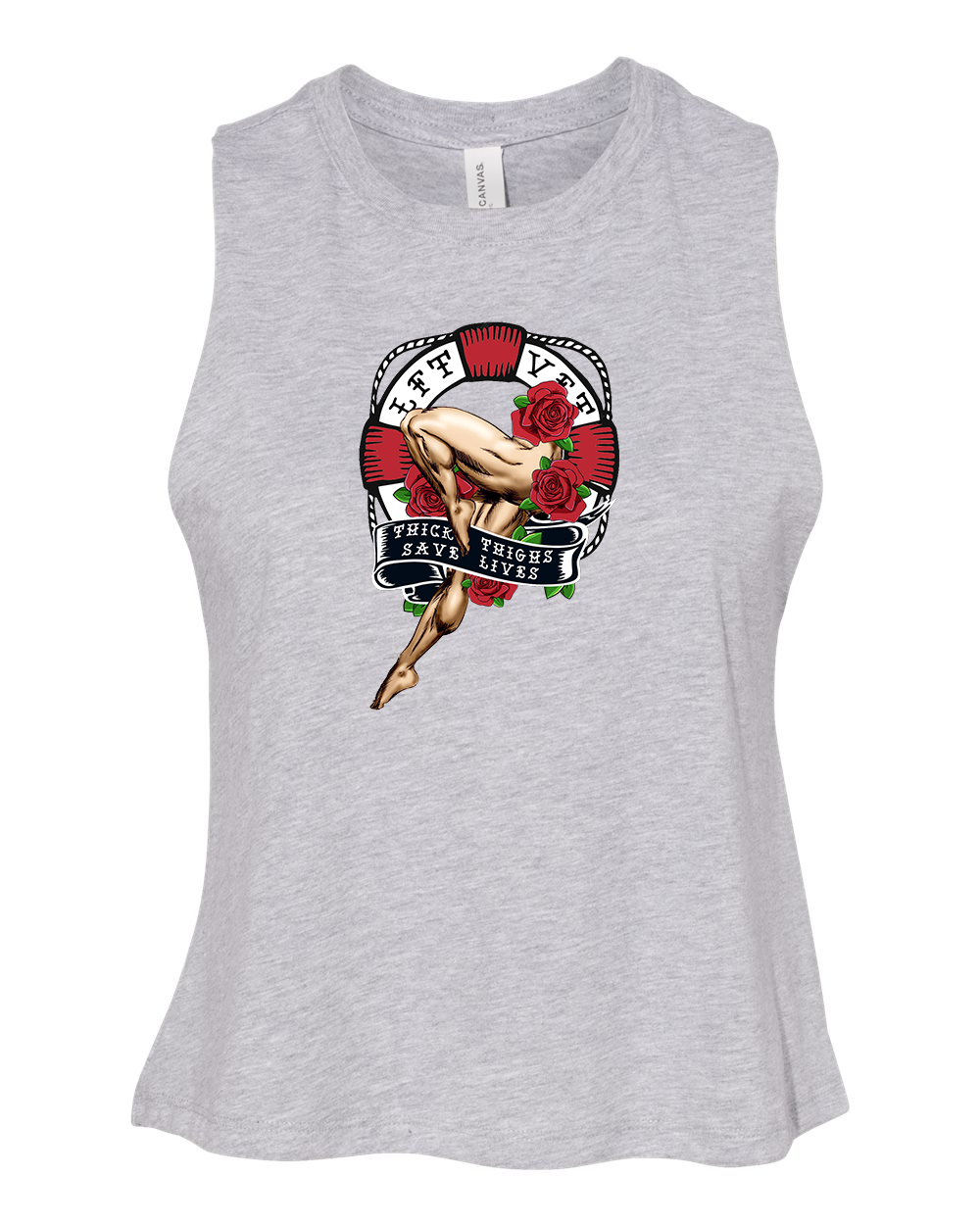 Lifesaver Racerback Cropped Muscle Tank