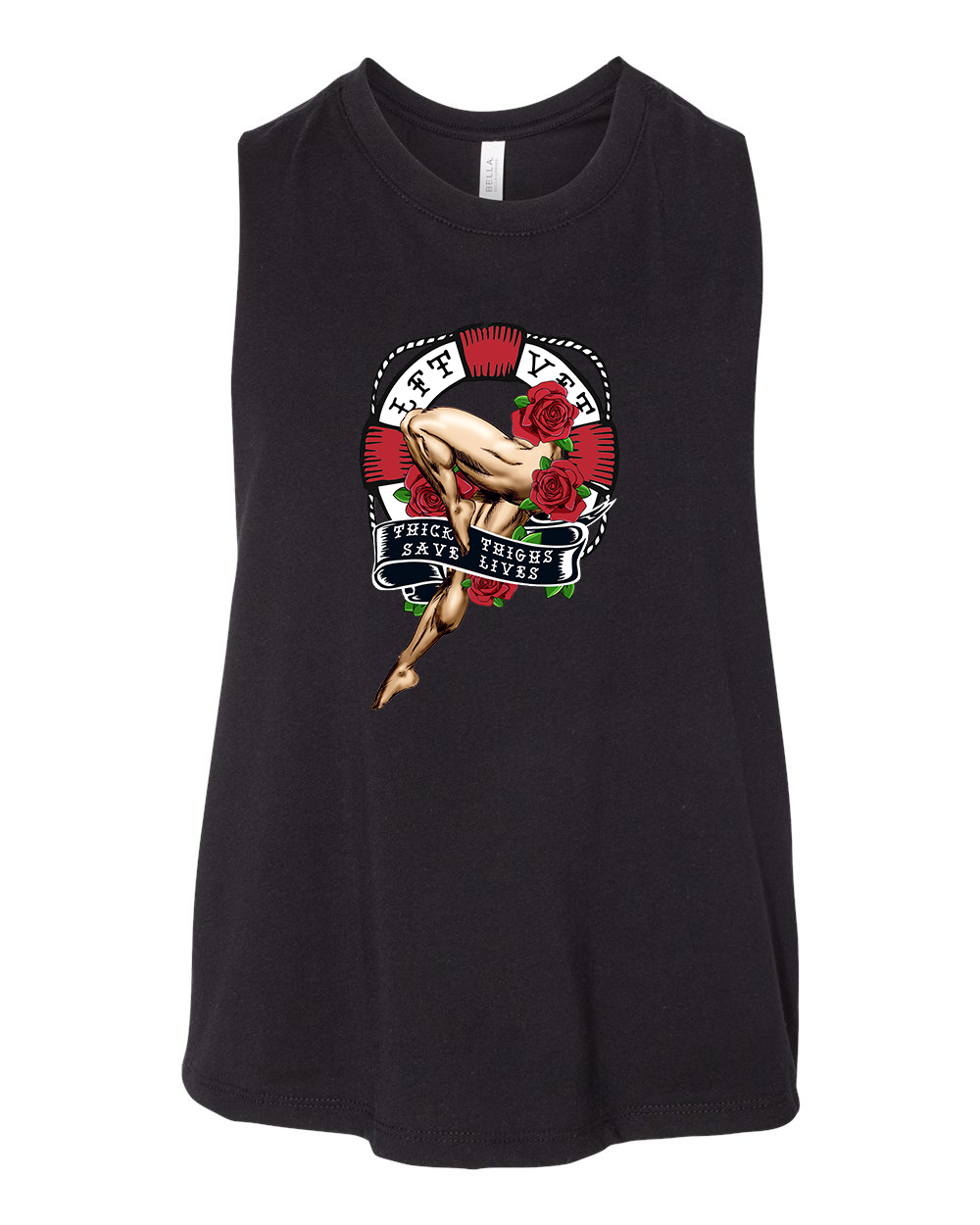 Lifesaver Racerback Cropped Muscle Tank
