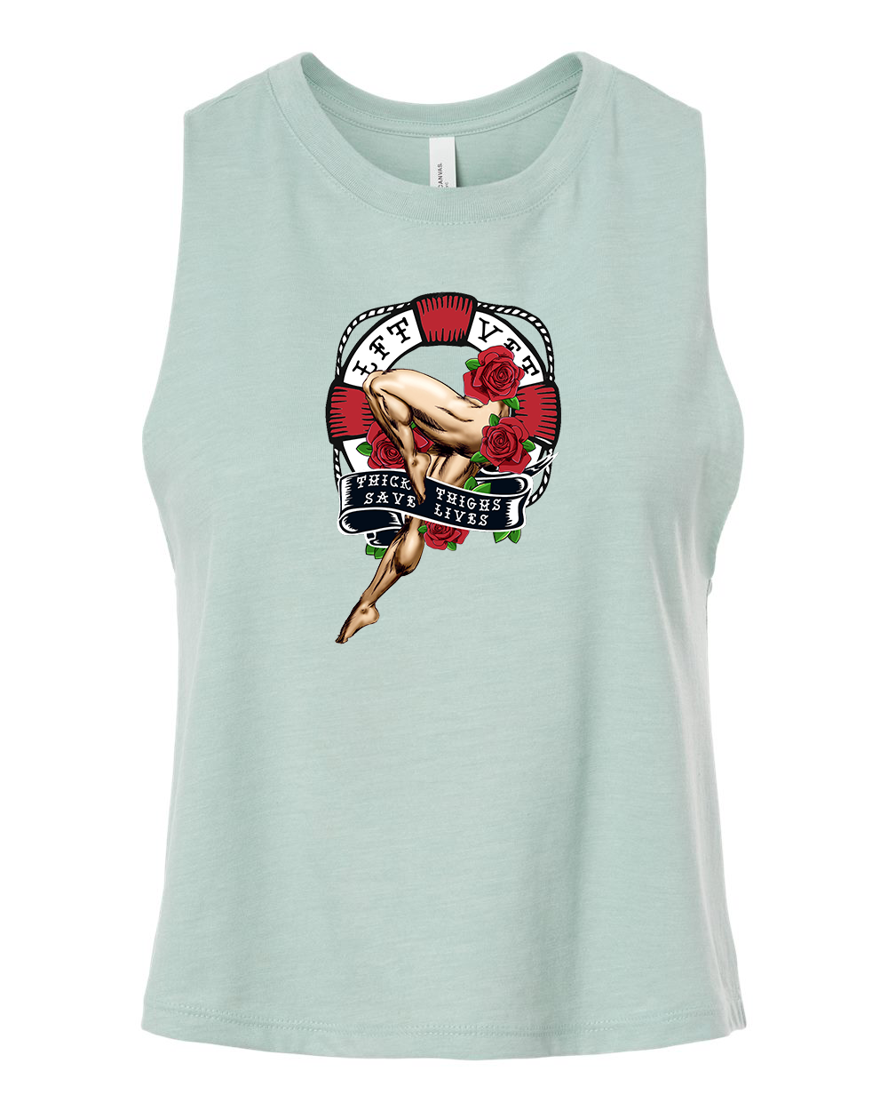 Lifesaver Racerback Cropped Muscle Tank