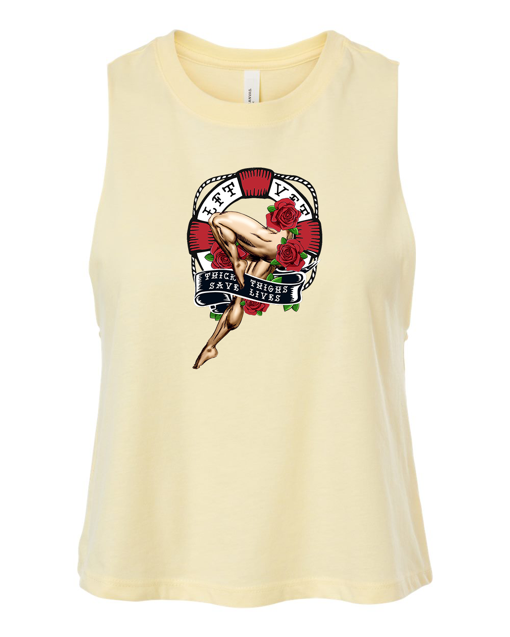 Lifesaver Racerback Cropped Muscle Tank