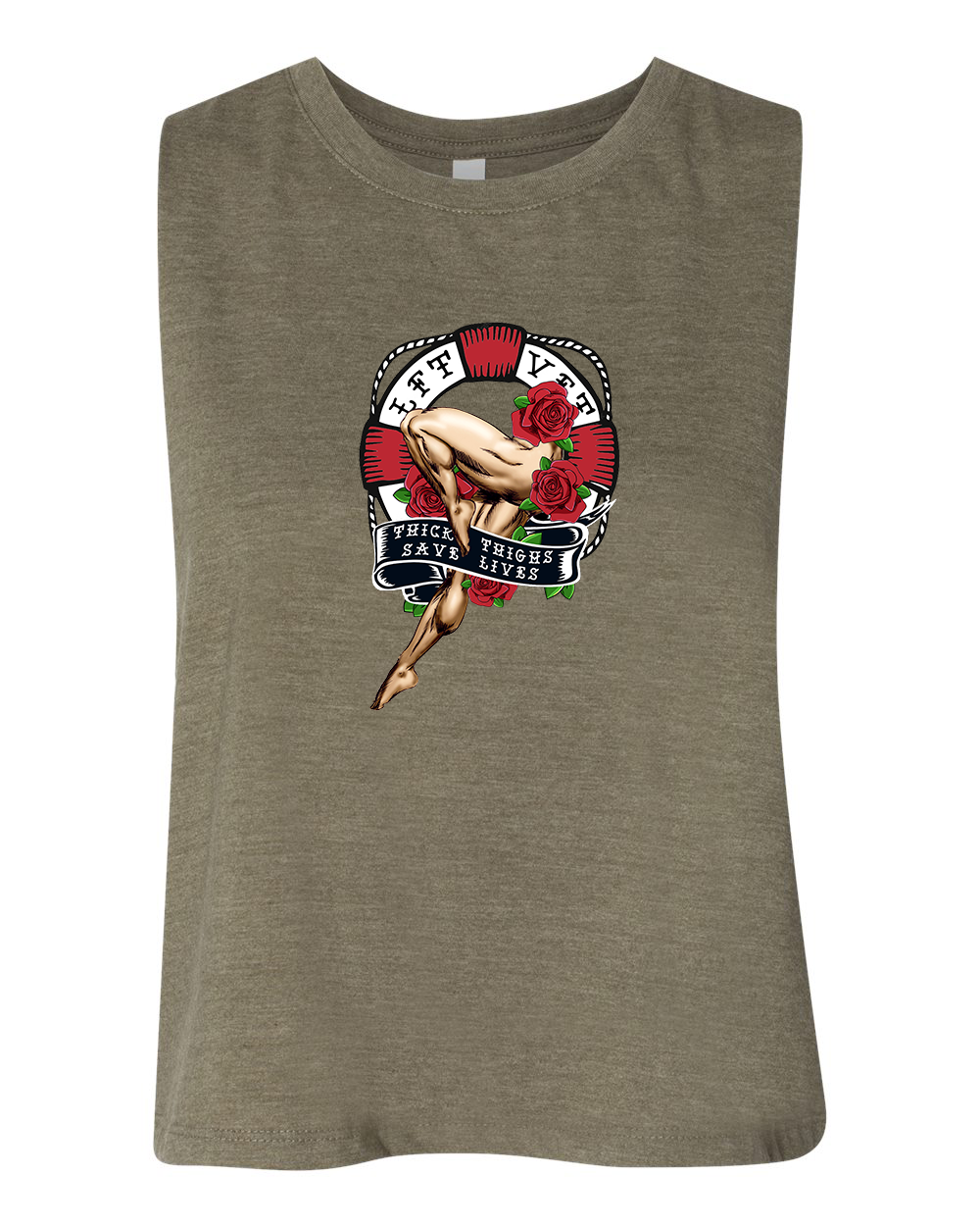 Lifesaver Racerback Cropped Muscle Tank