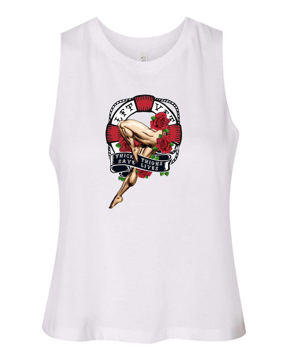 Lifesaver Racerback Cropped Muscle Tank