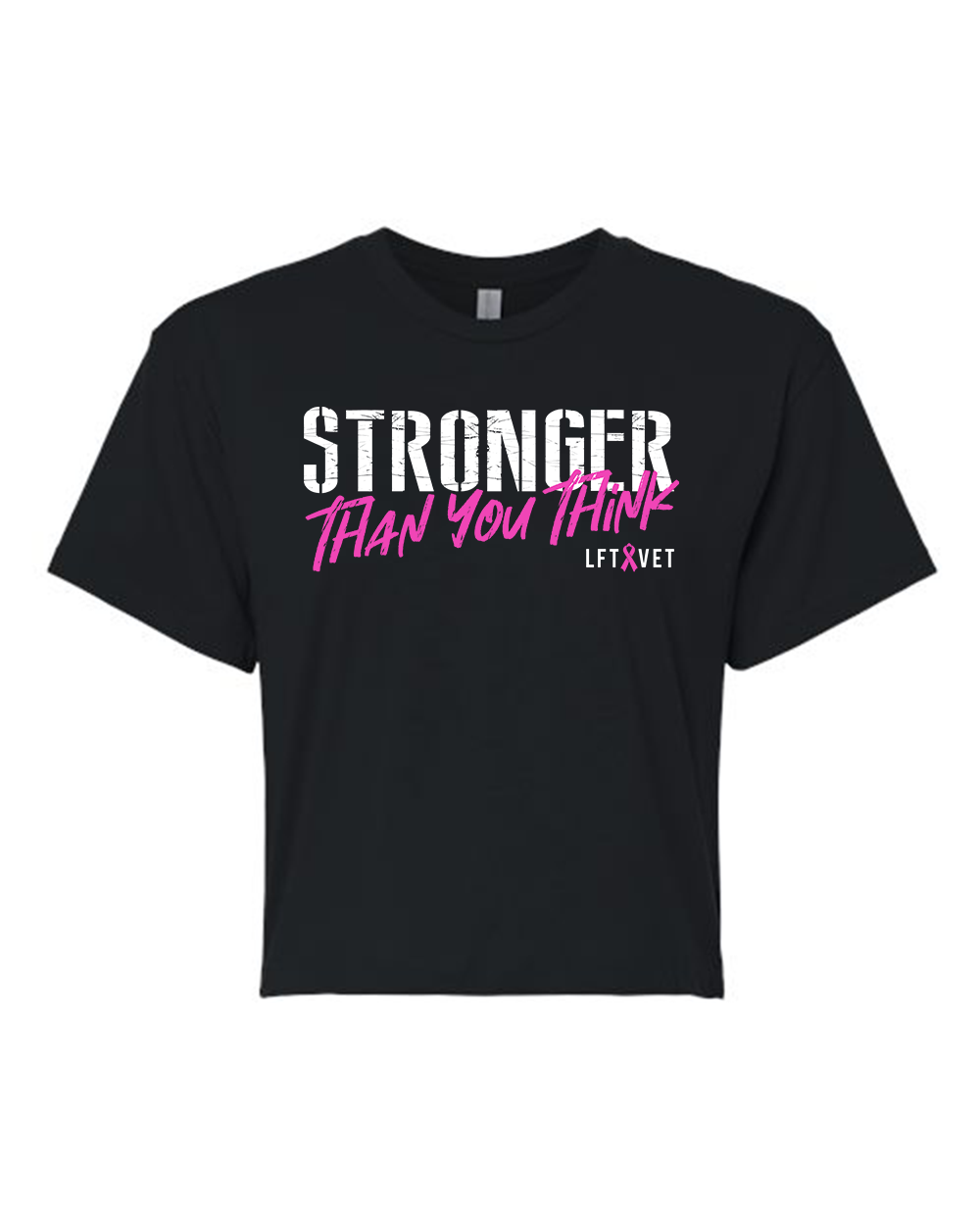 Stronger Crop Tee- Black
