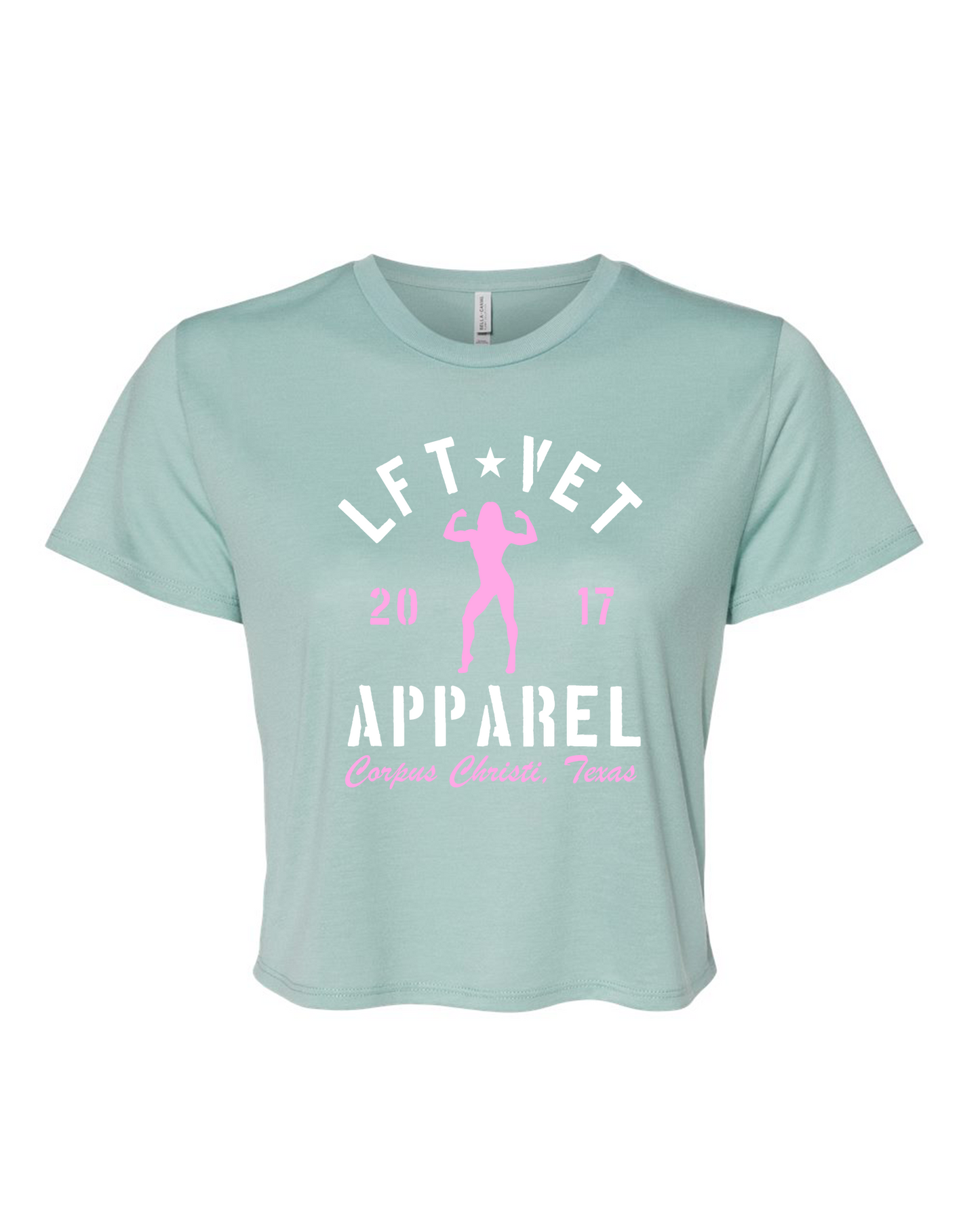 Rep Crop Tee- Dusty Blue