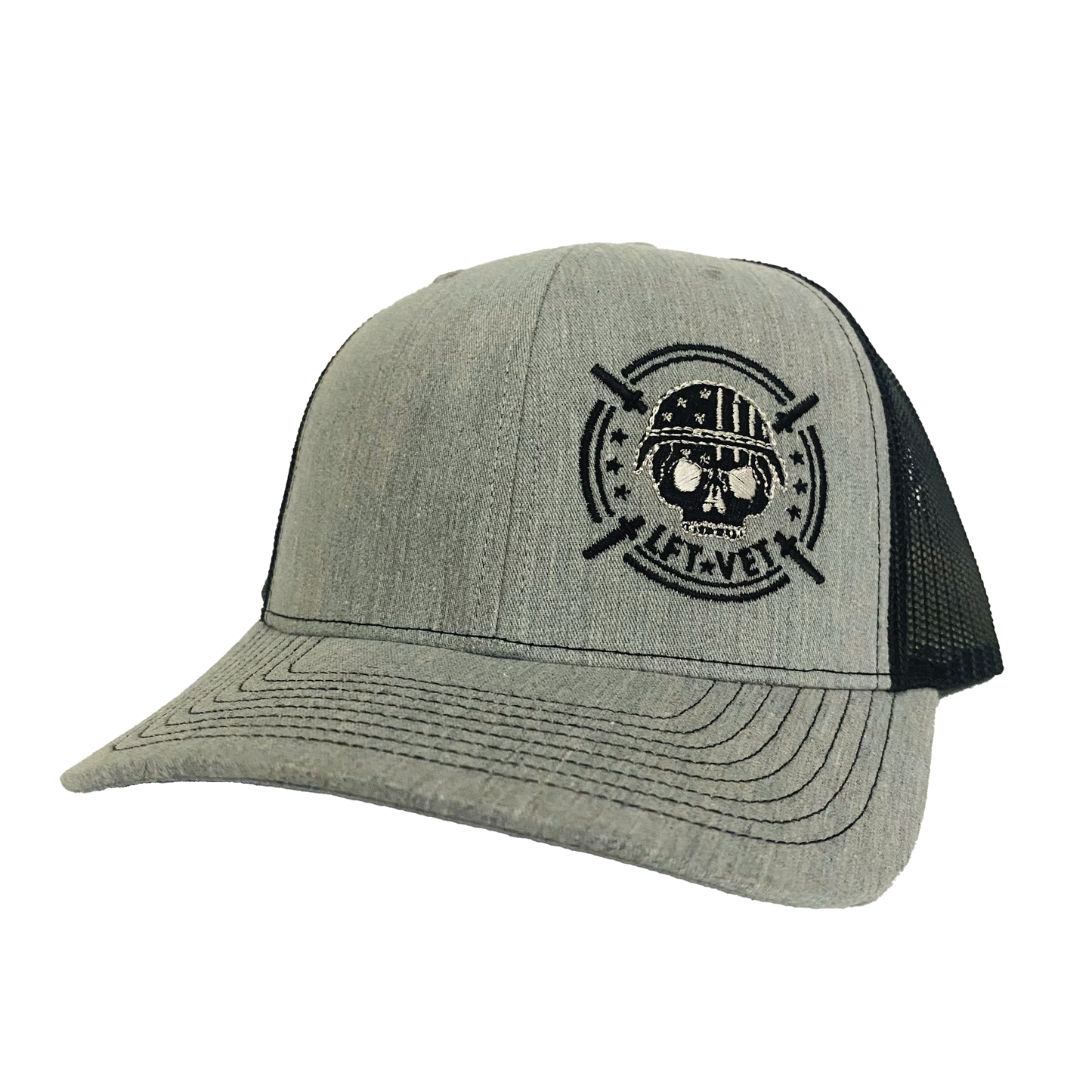 Skull Embroidered Snapback - Grey