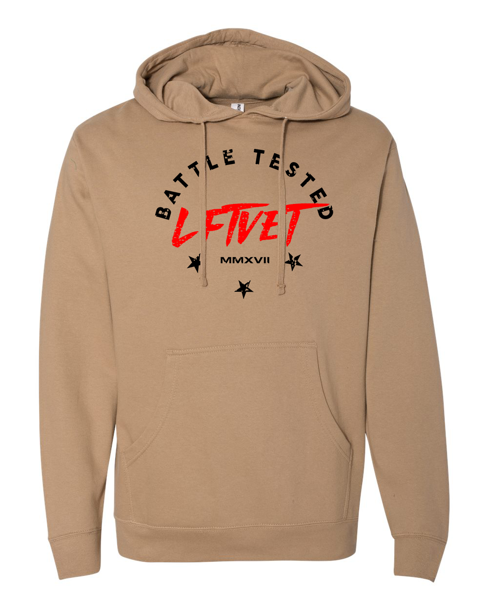 Battle Tested LFTVET Hoodie- Sandstone