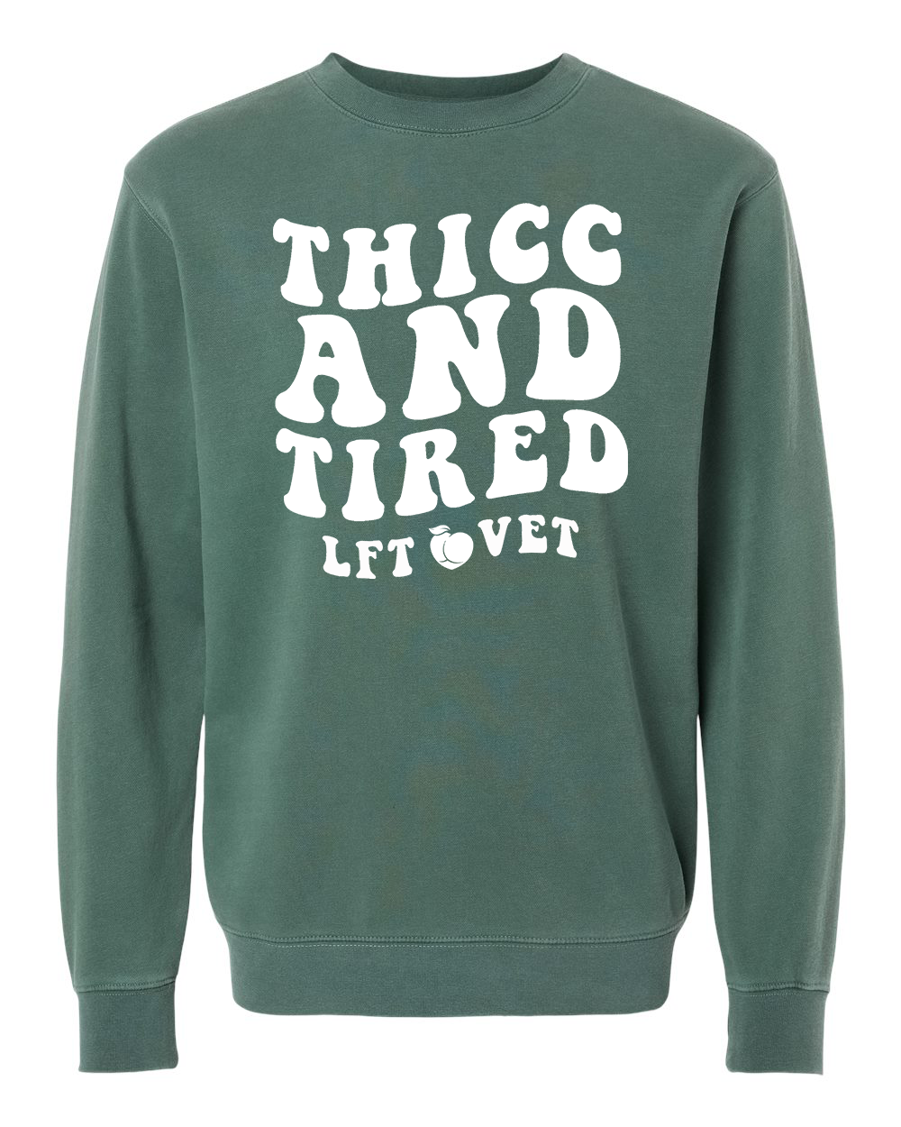 Thicc and Tired Comfy Crew Sweater