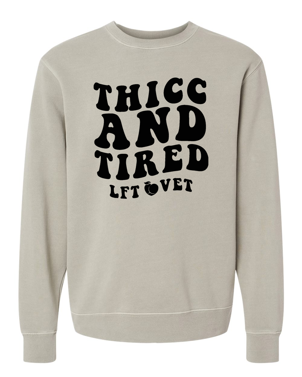 Thicc and Tired Comfy Crew Sweater