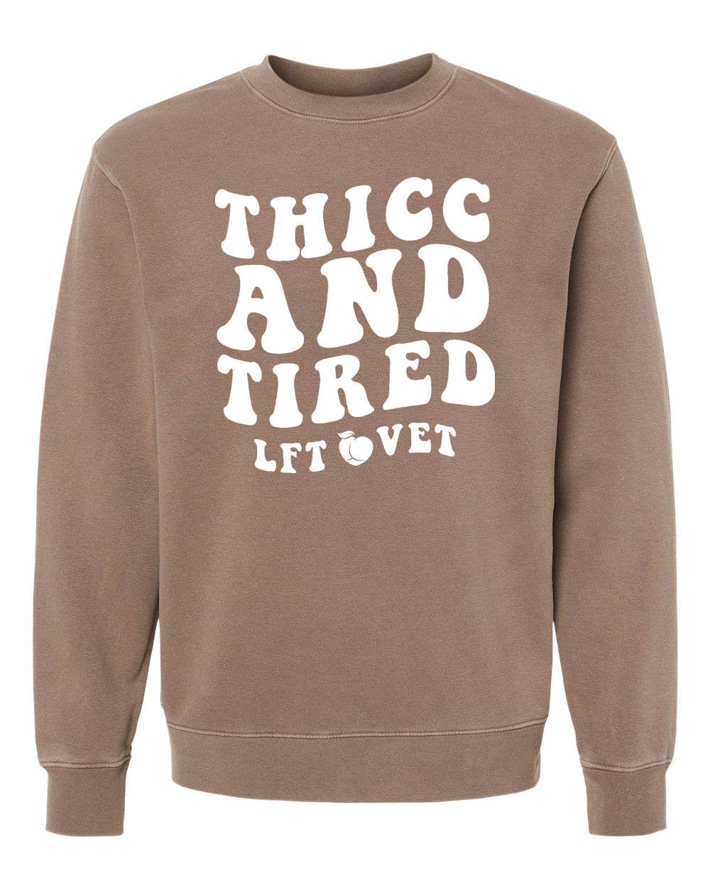 Thicc and Tired Comfy Crew Sweater